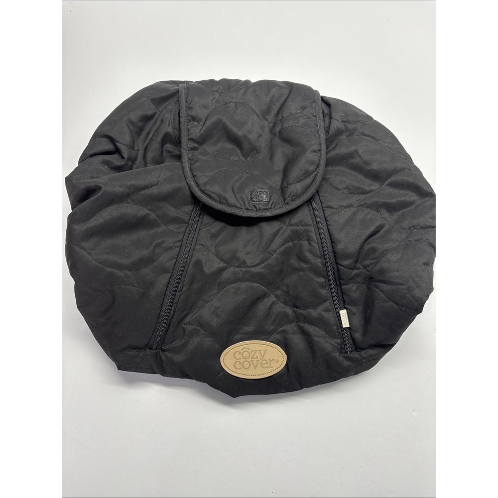 Cozy Cover Infant Car Seat Cover Black Fleece Winter‎ Warm Zippered